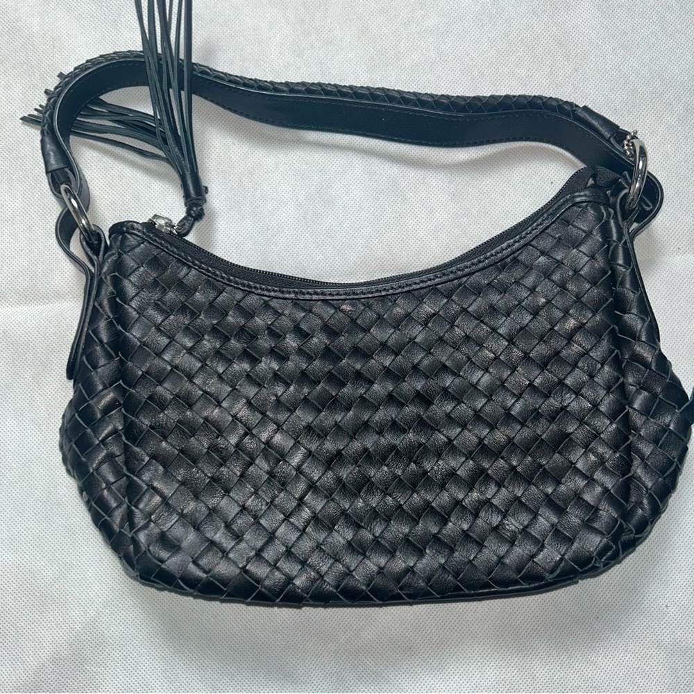 Diane Gail leather shoulder bag with silver tone metal accents